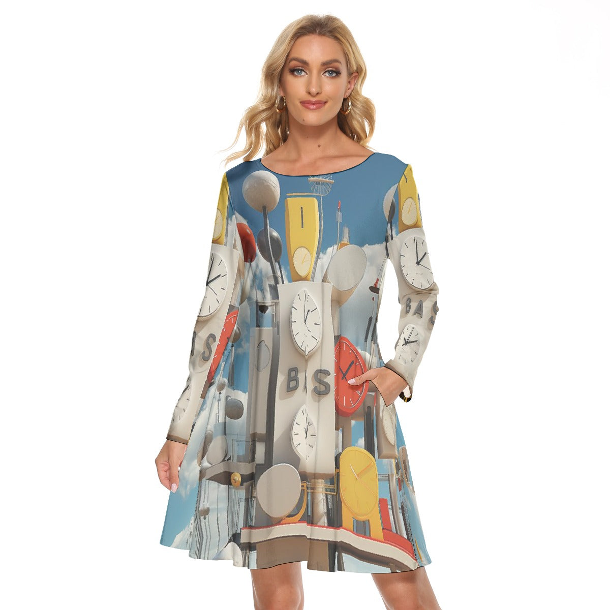 All-Over Print Women's Crew Neck Dress