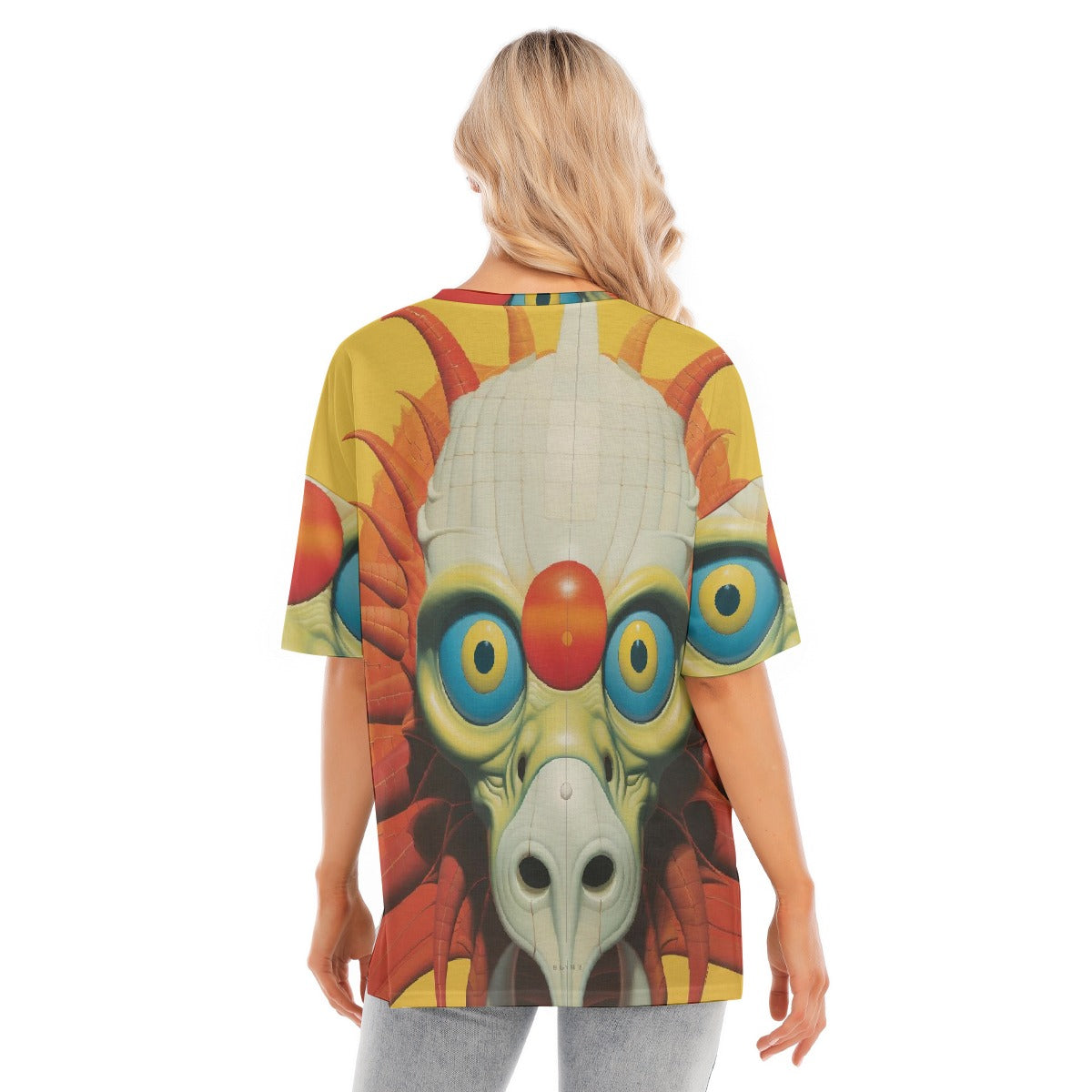 All-Over Print Women's Short Sleeves T-shirt With Hem Split