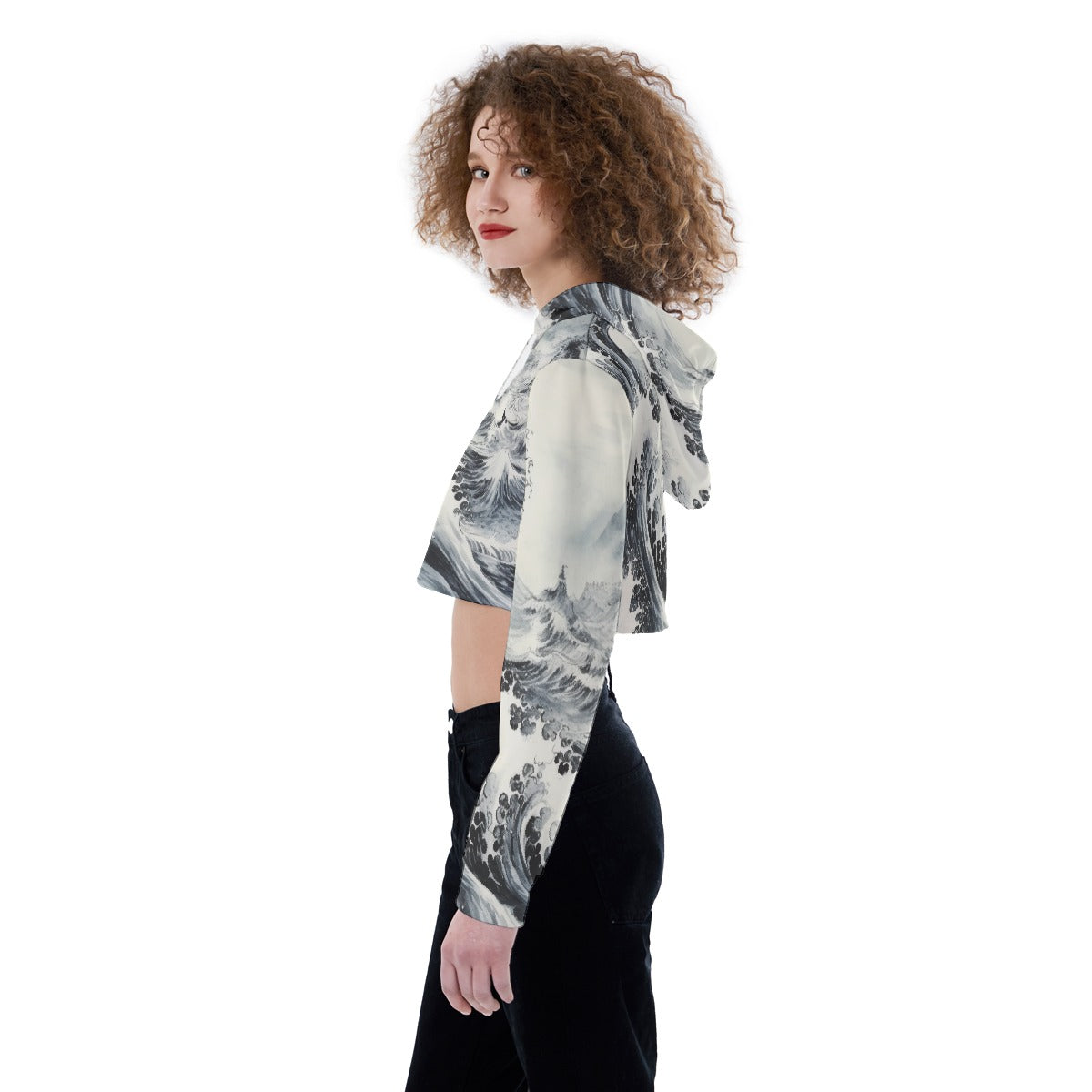All-Over Print Women's Crop Top Hoodie