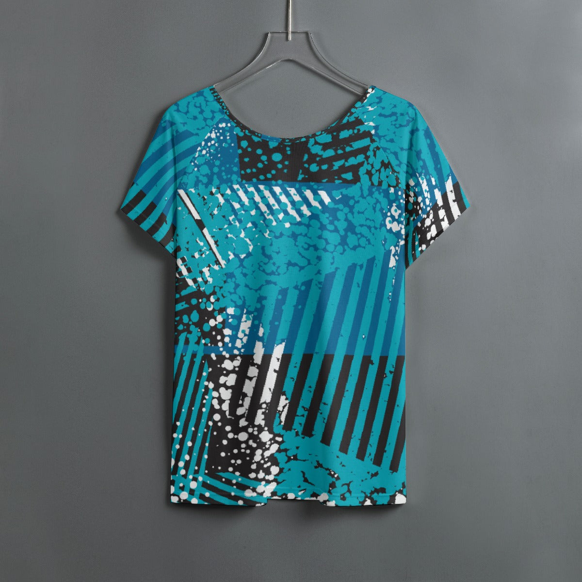 All-Over Print Women's Round Neck T-shirt With Raglan Sleeve
