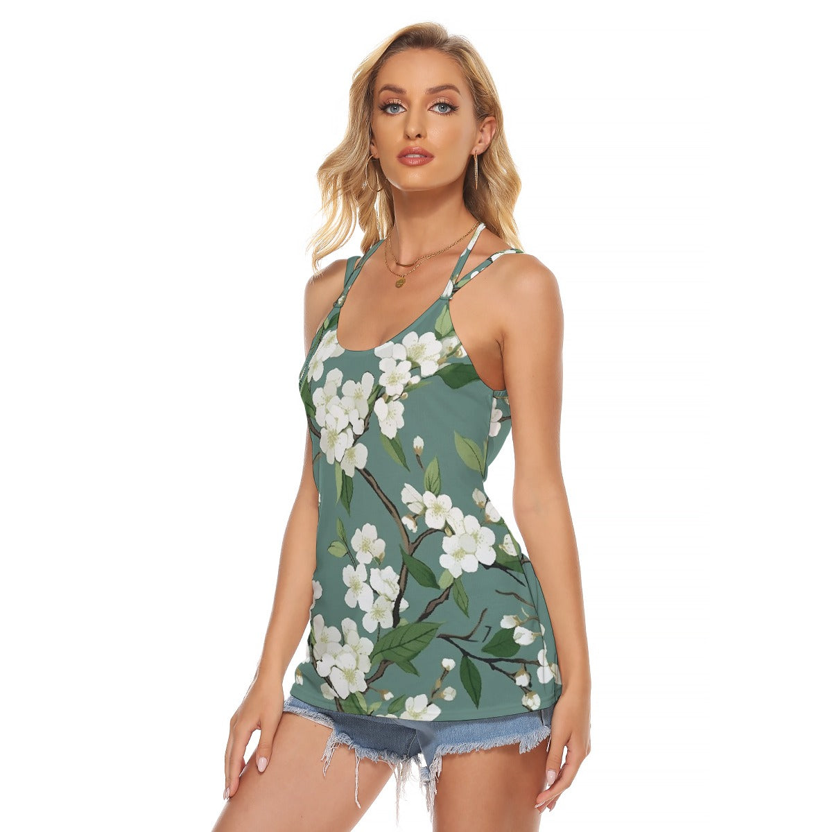 All-Over Print Women's Halter Top With Backless
