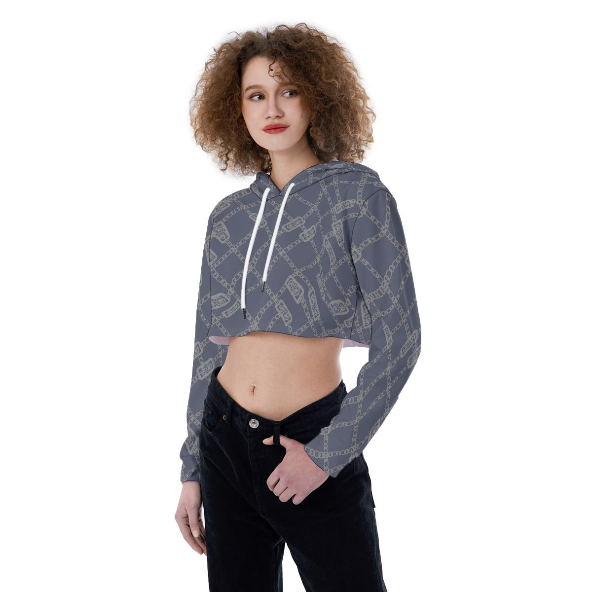 All-Over Print Women's Crop Top Hoodie