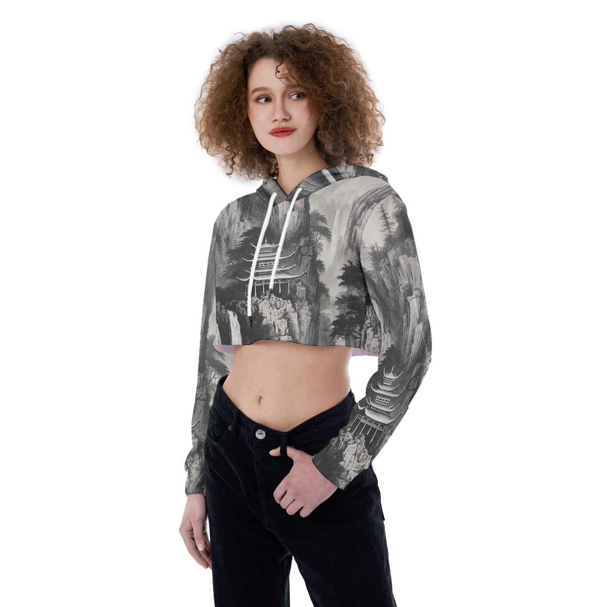 All-Over Print Women's Crop Top Hoodie
