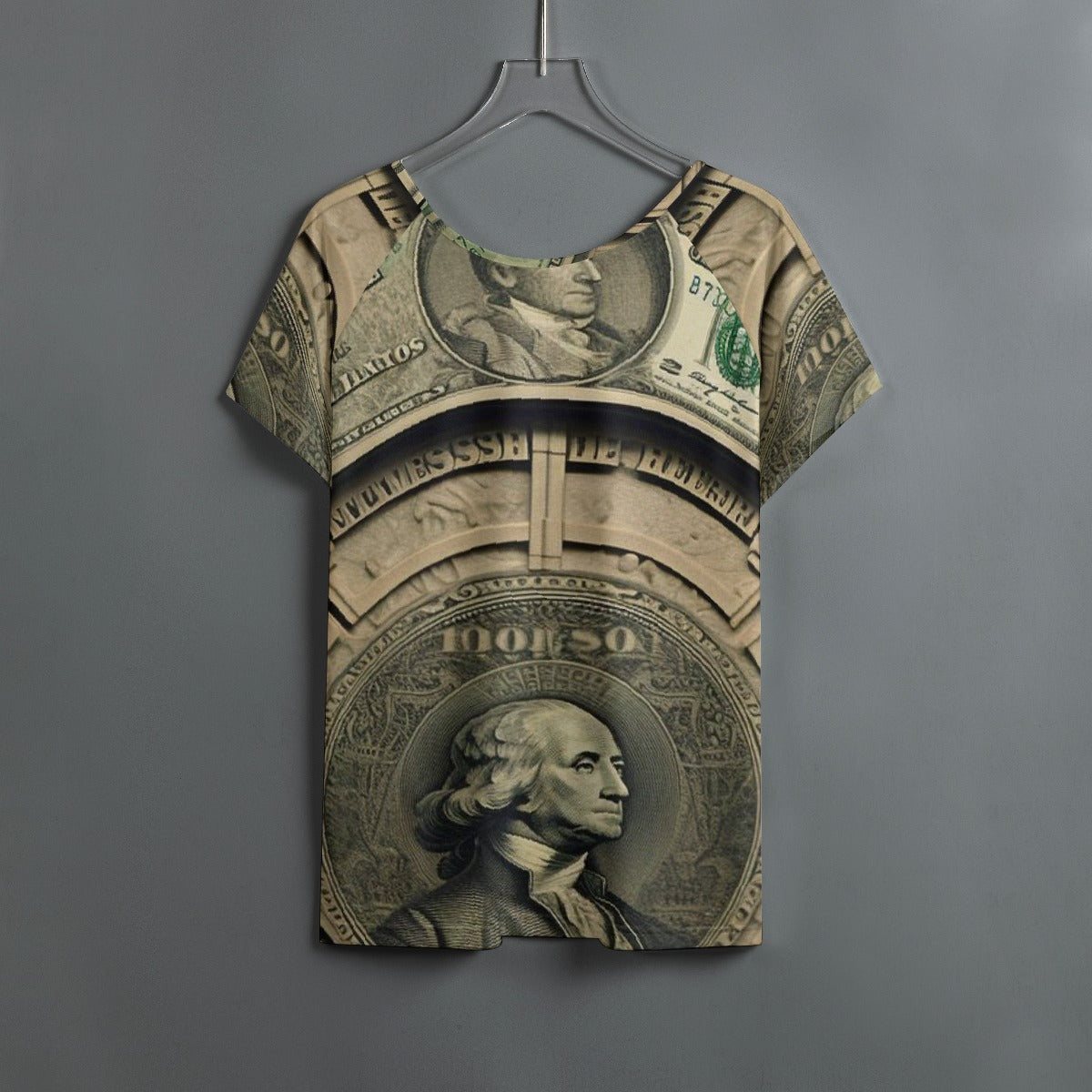 All-Over Print Women's Round Neck T-shirt With Raglan Sleeve