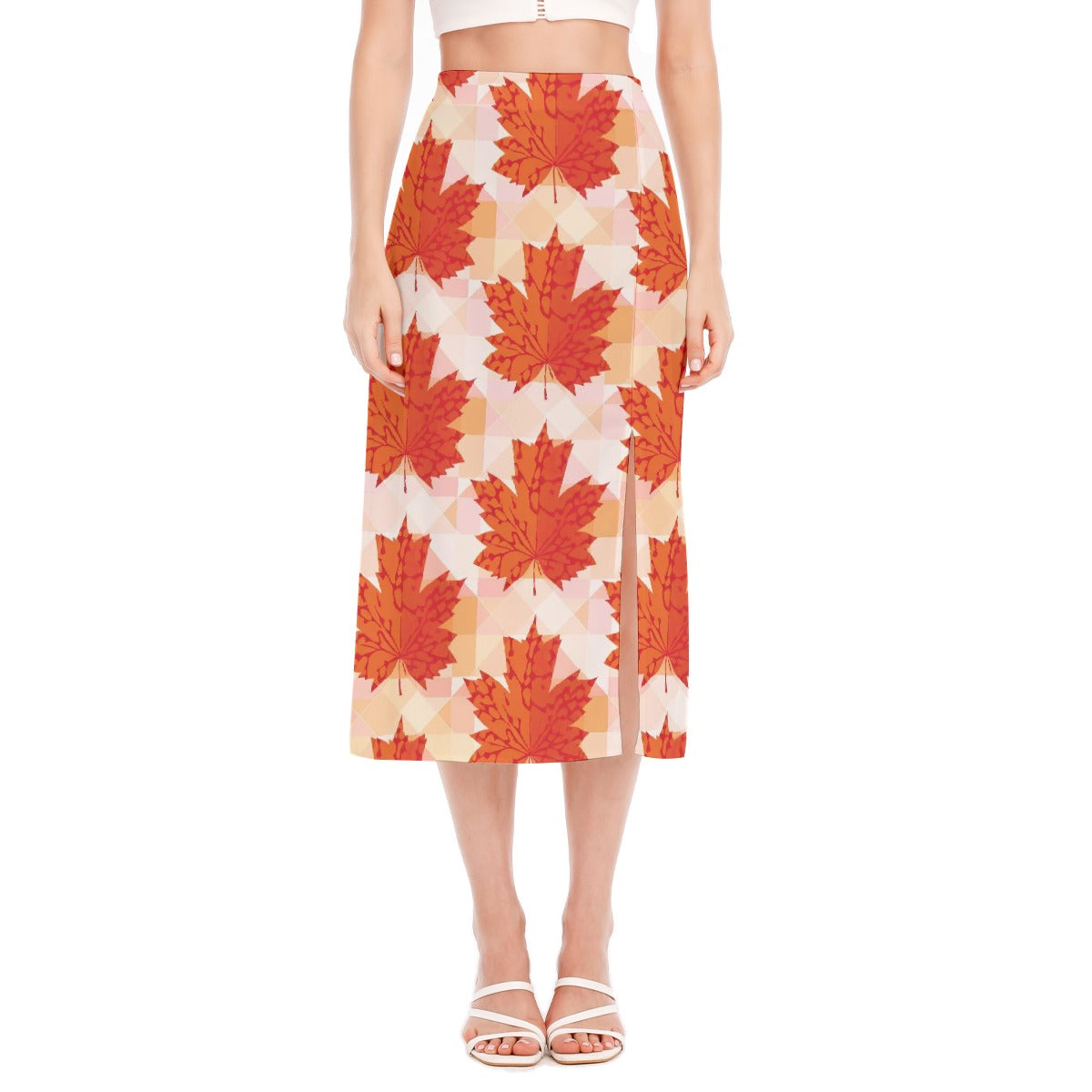 All-Over Print Women's High Slit Long Skirt