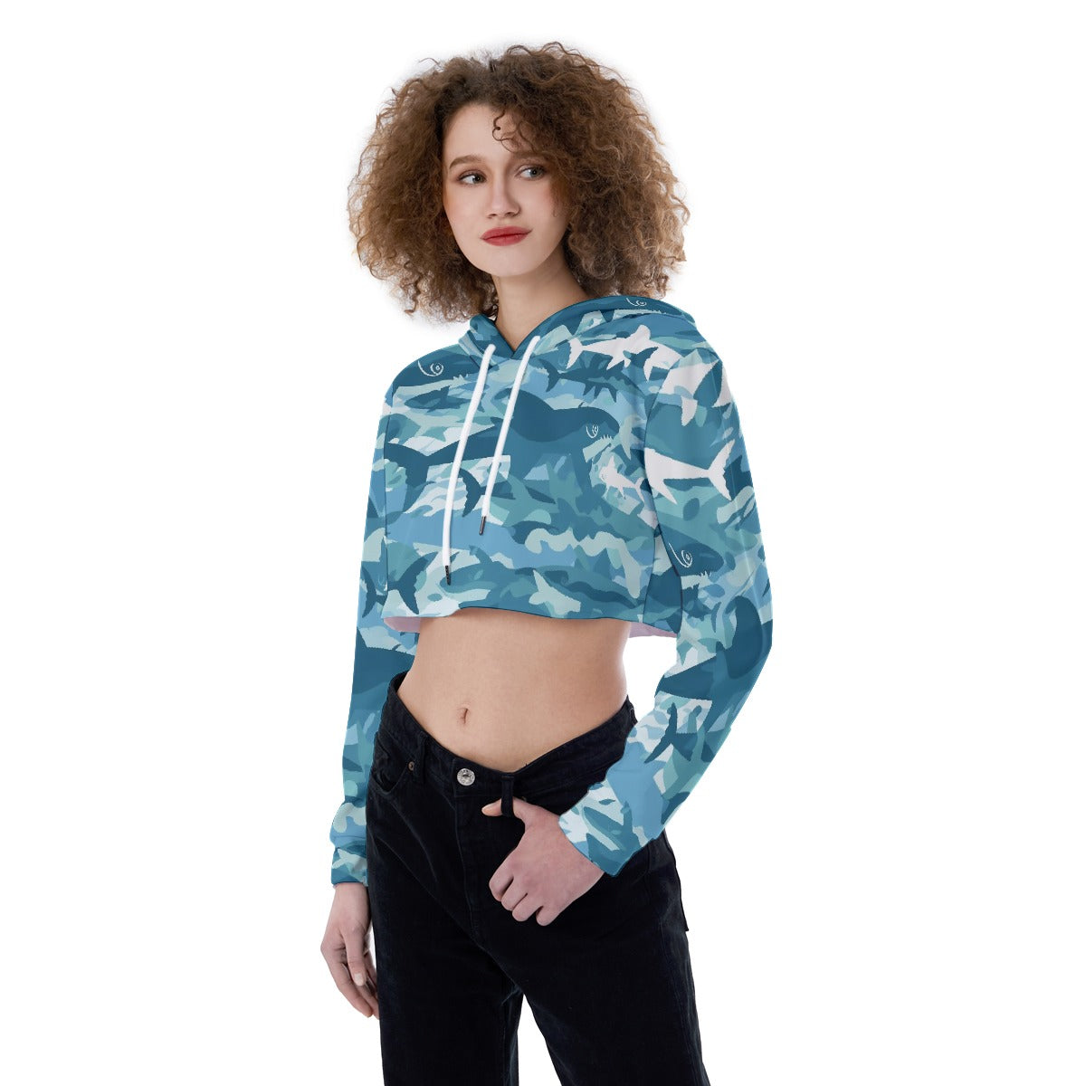 All-Over Print Women's Crop Top Hoodie