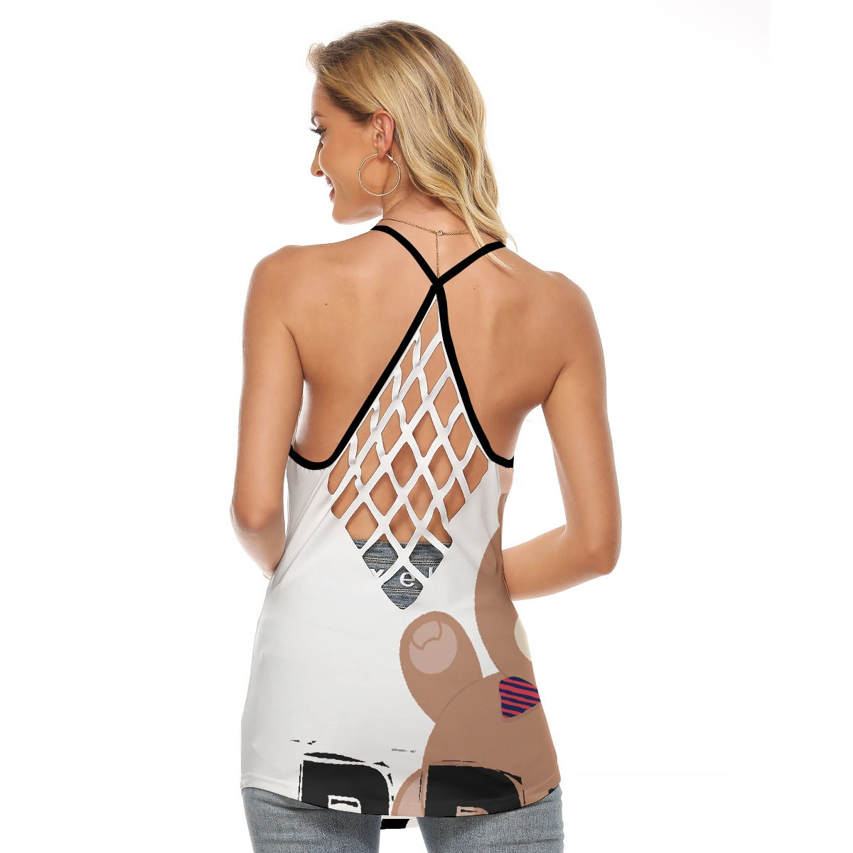 All-Over Print Women's Criss-Cross Open Back Tank Top
