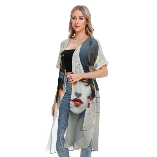 All-Over Print Women's Short Sleeve Cardigan