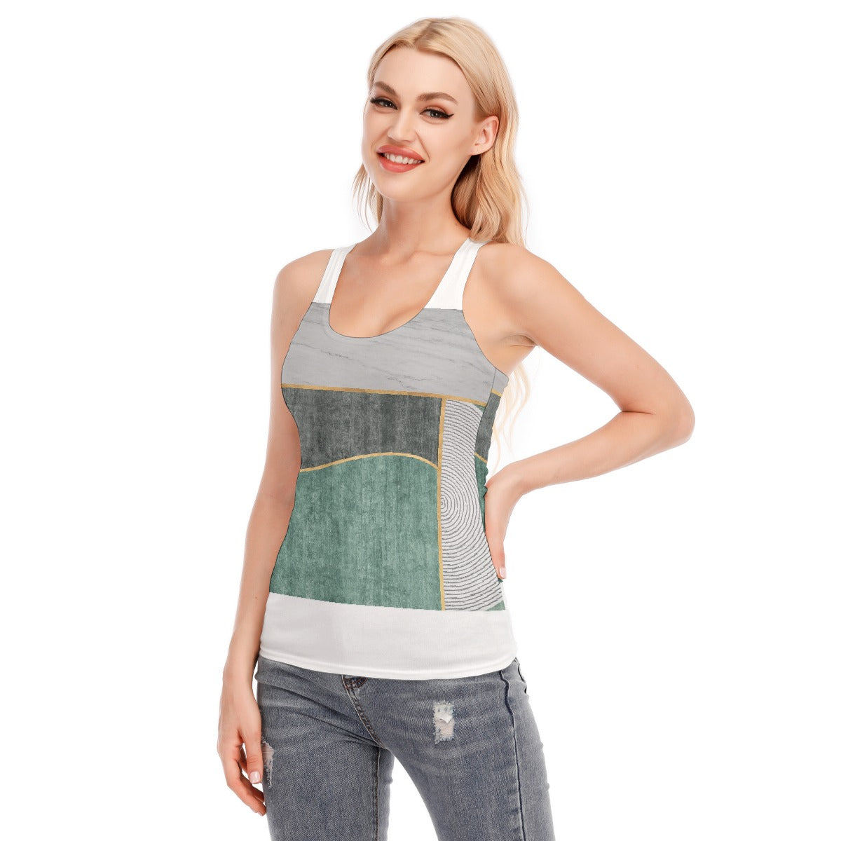 All-Over Print Women's Racer Vest | 190GSM Cotton