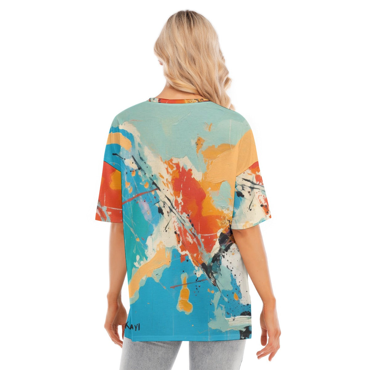 All-Over Print Women's Short Sleeves T-shirt With Hem Split