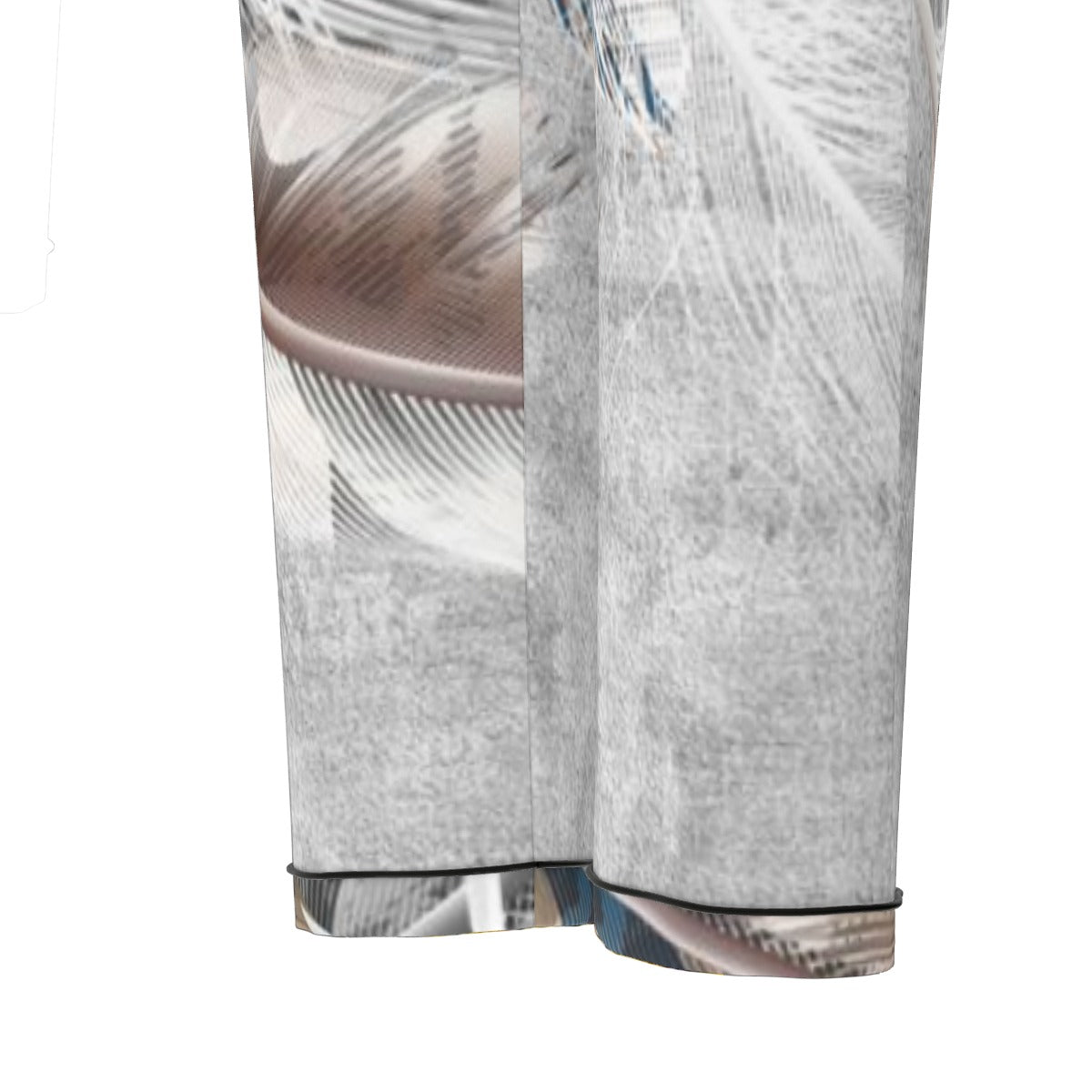 All-Over Print Women's Long Sleeve Pajama Set With Black Contrast Piping