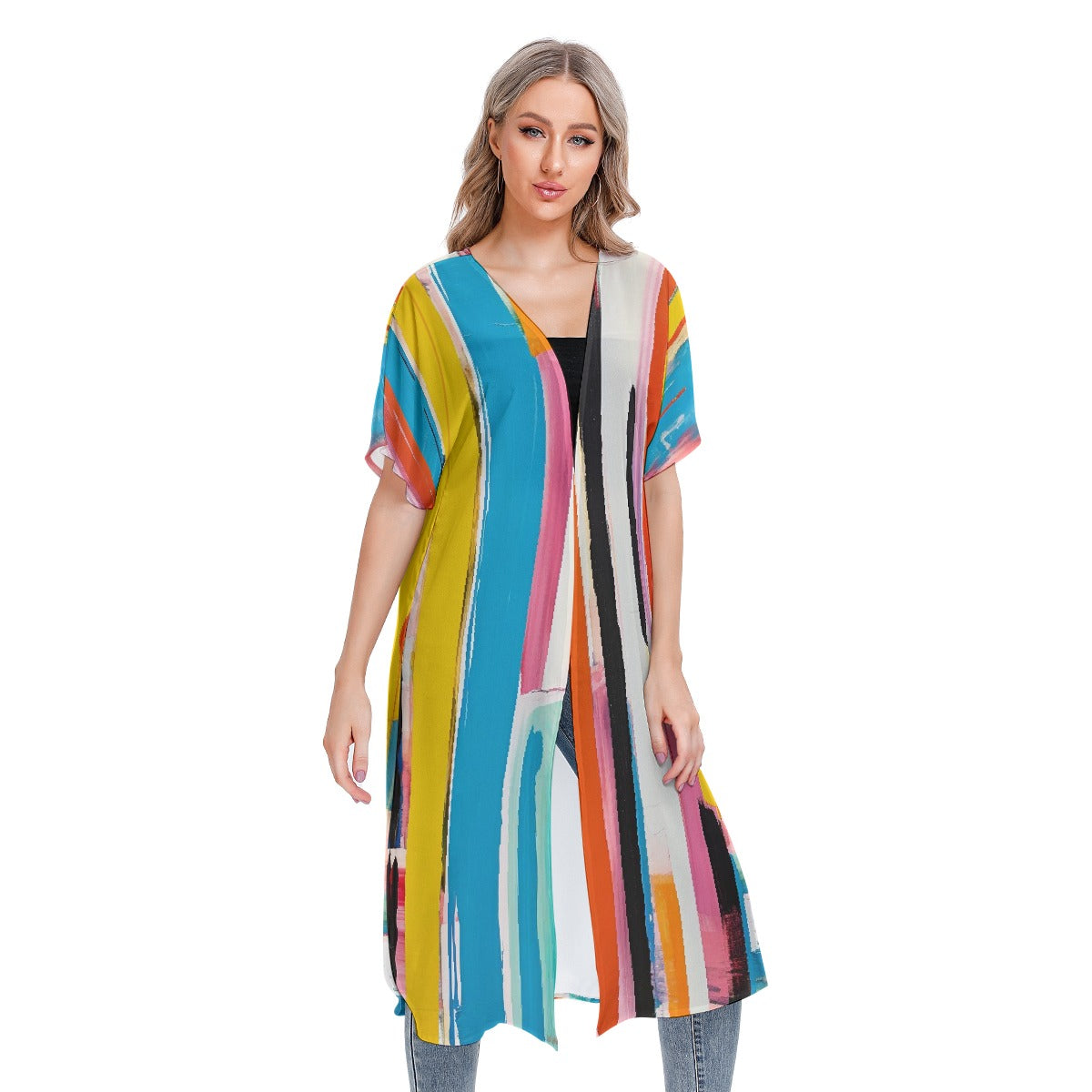 All-Over Print Women's Short Sleeve Cardigan