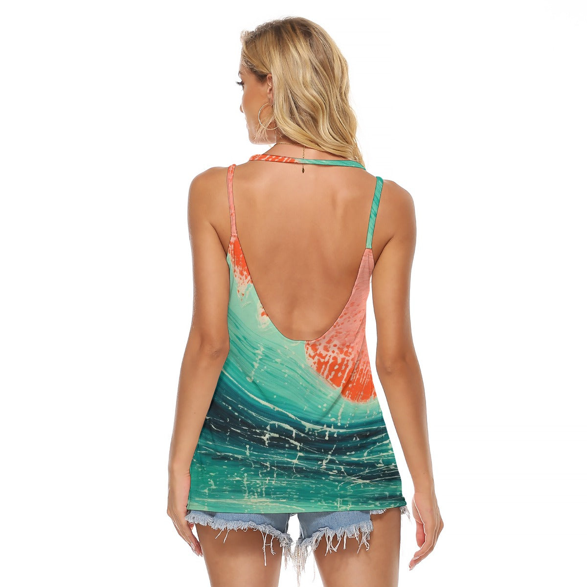 All-Over Print Women's Halter Top With Backless