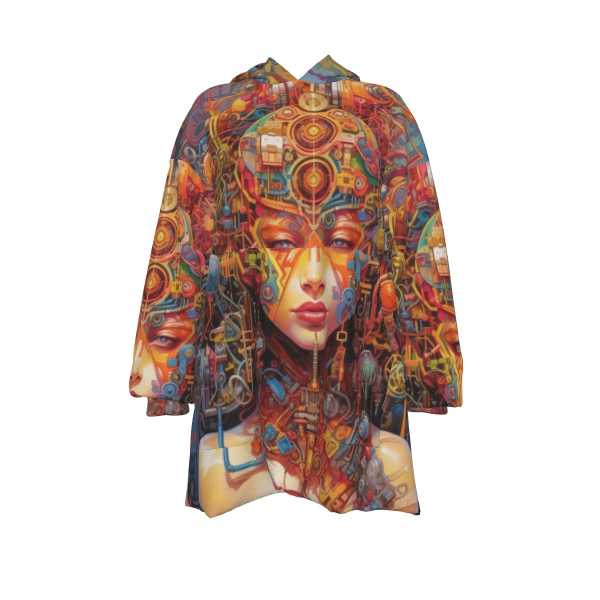 All-Over Print Women's Sherpa Fleece Hoodie Blanket