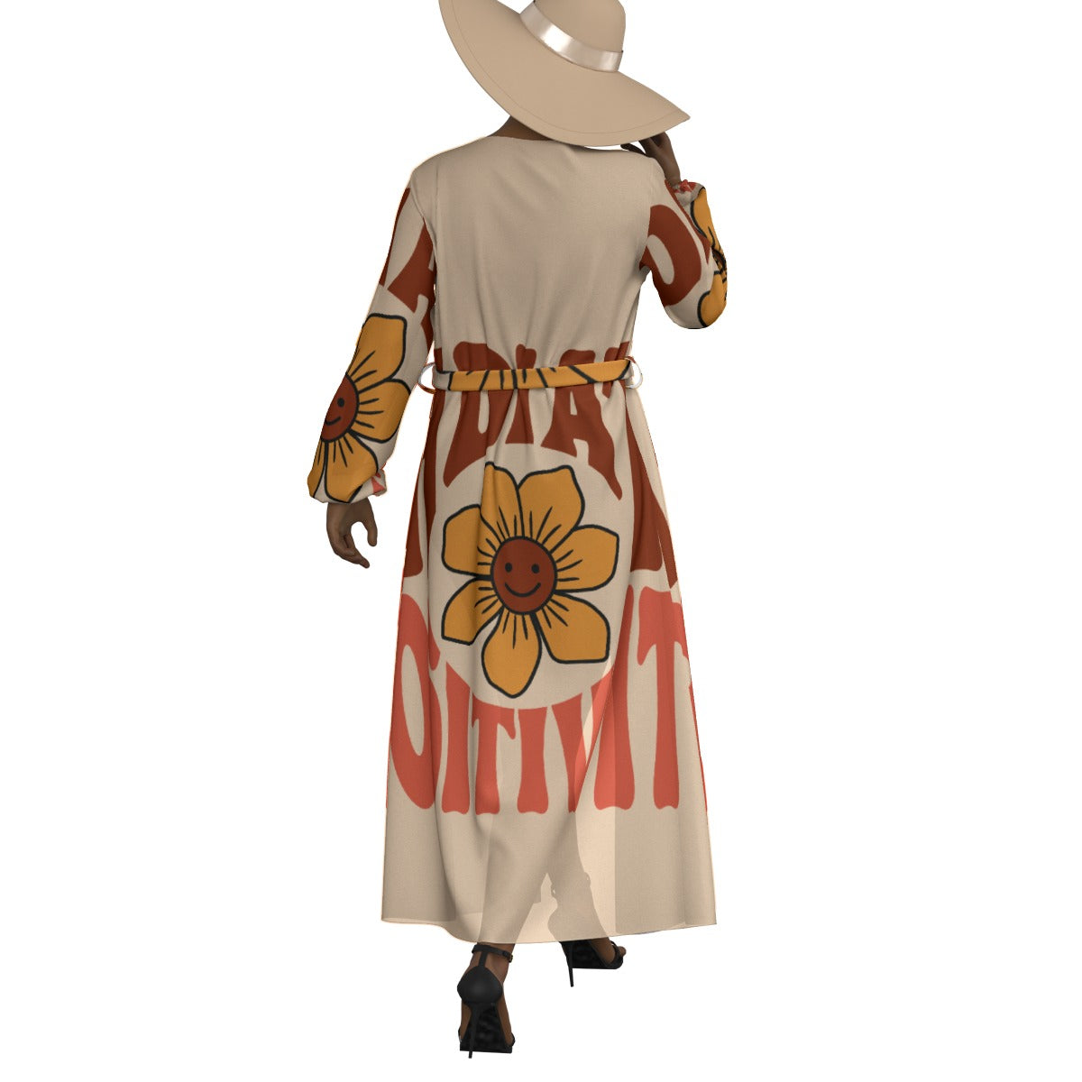 All-Over Print Women's Lace-up Chiffon Robe