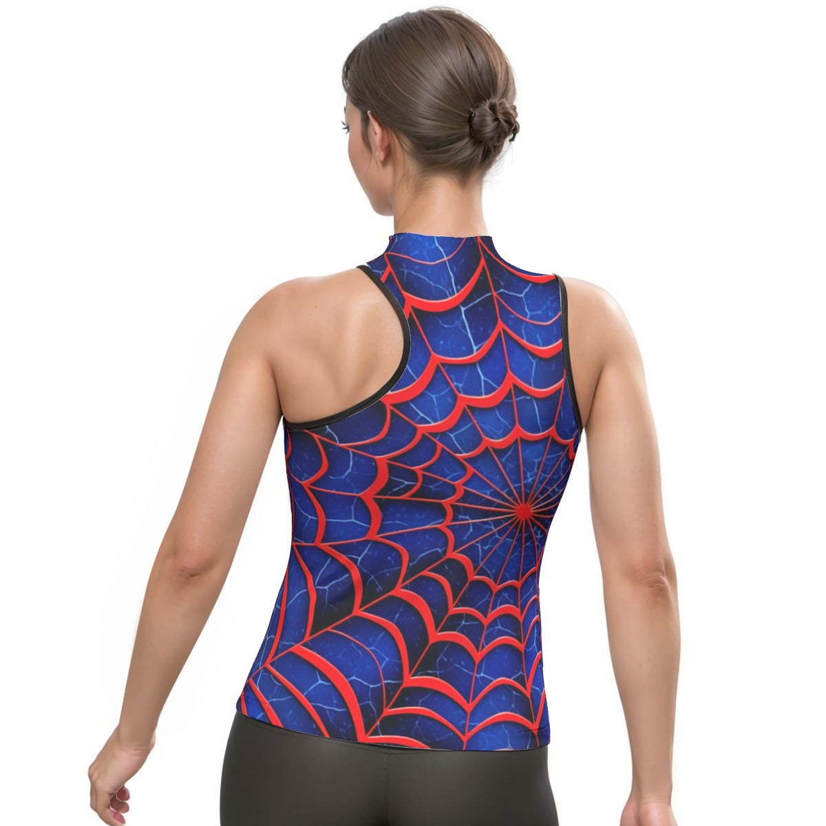 All-Over Print Women's Halter Sleeveless Asymmetrical Tank Top