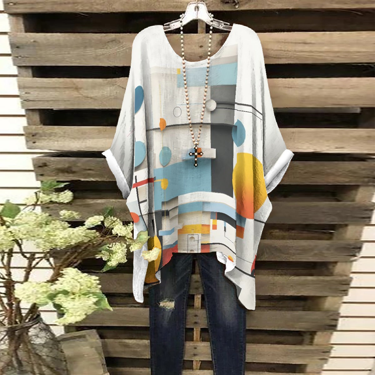 All-Over Print Women's Bat Sleeve Shirt