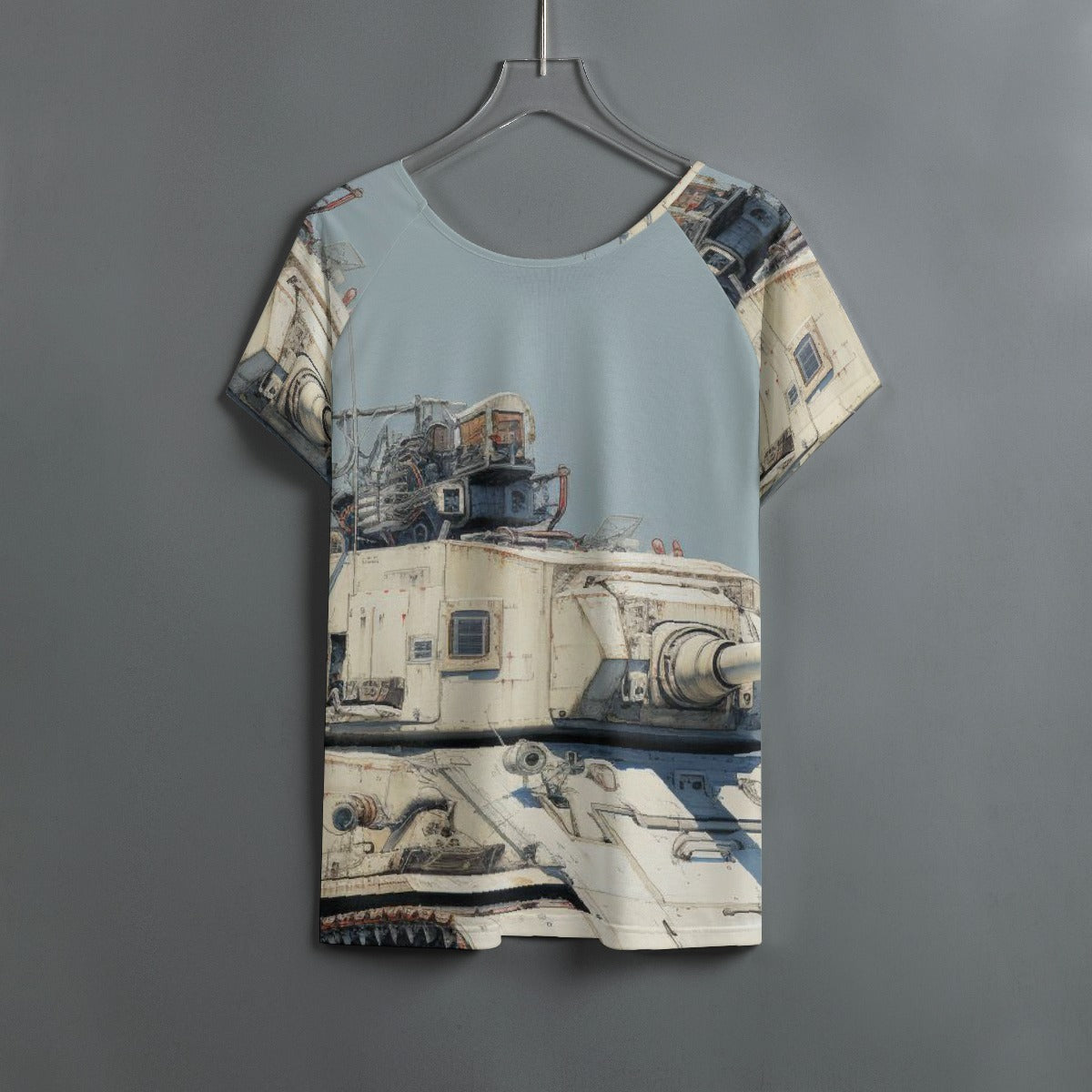All-Over Print Women's Round Neck T-shirt With Raglan Sleeve