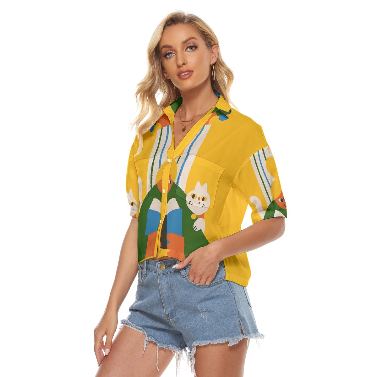 All-Over Print Women's V-neck Shirts