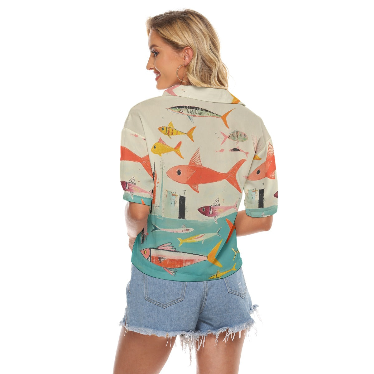 All-Over Print Women's V-neck Shirts