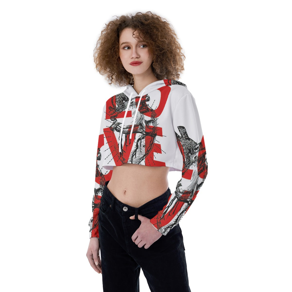 All-Over Print Women's Crop Top Hoodie