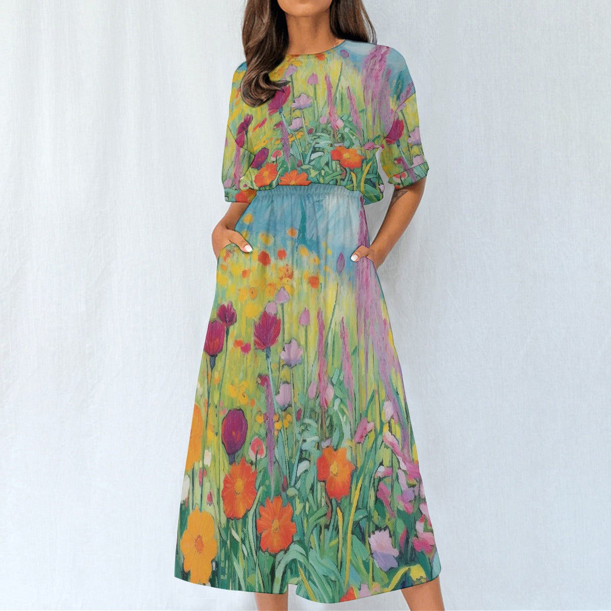 All-Over Print Women's Elastic Waist Dress