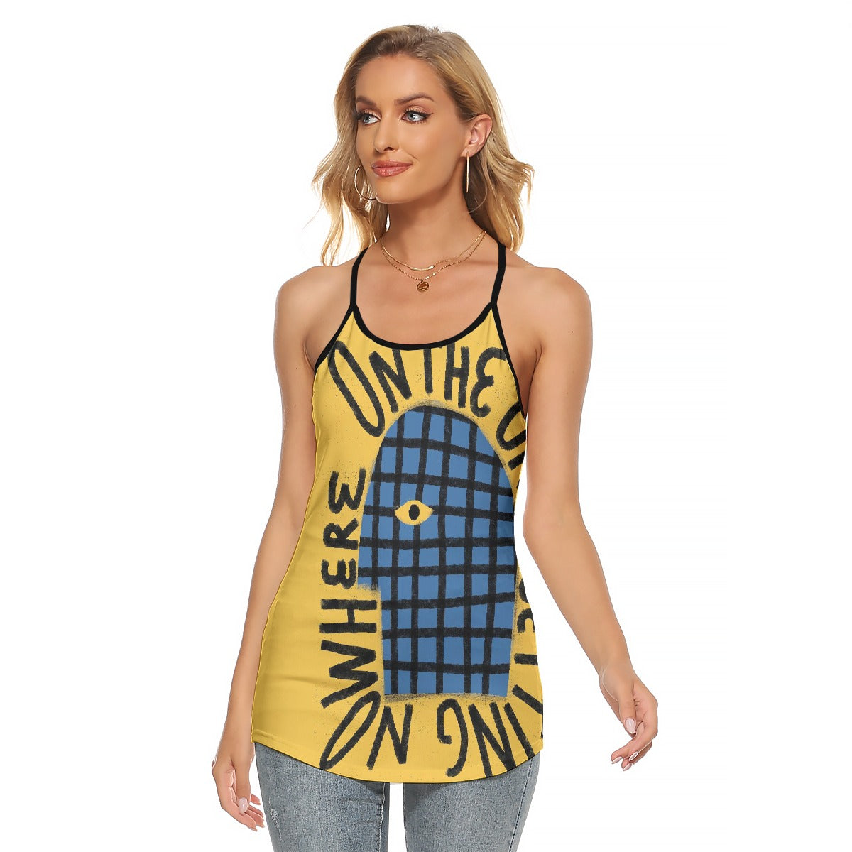 All-Over Print Women's Criss-Cross Open Back Tank Top