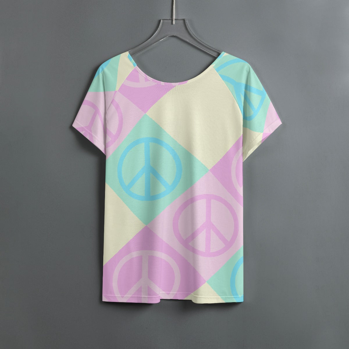 All-Over Print Women's Round Neck T-shirt With Raglan Sleeve