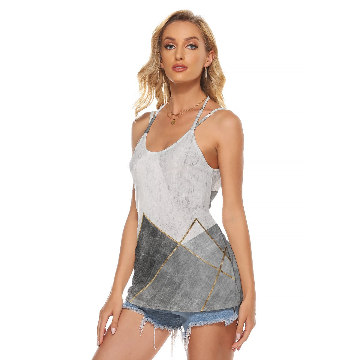 All-Over Print Women's Halter Top With Backless