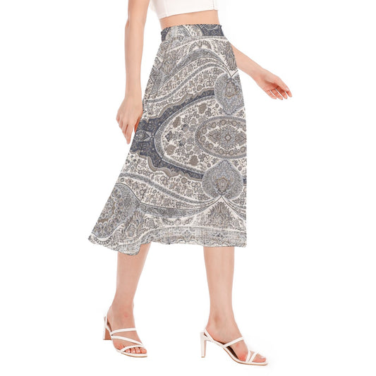 All-Over Print Women's Long Section Chiffon Skirt