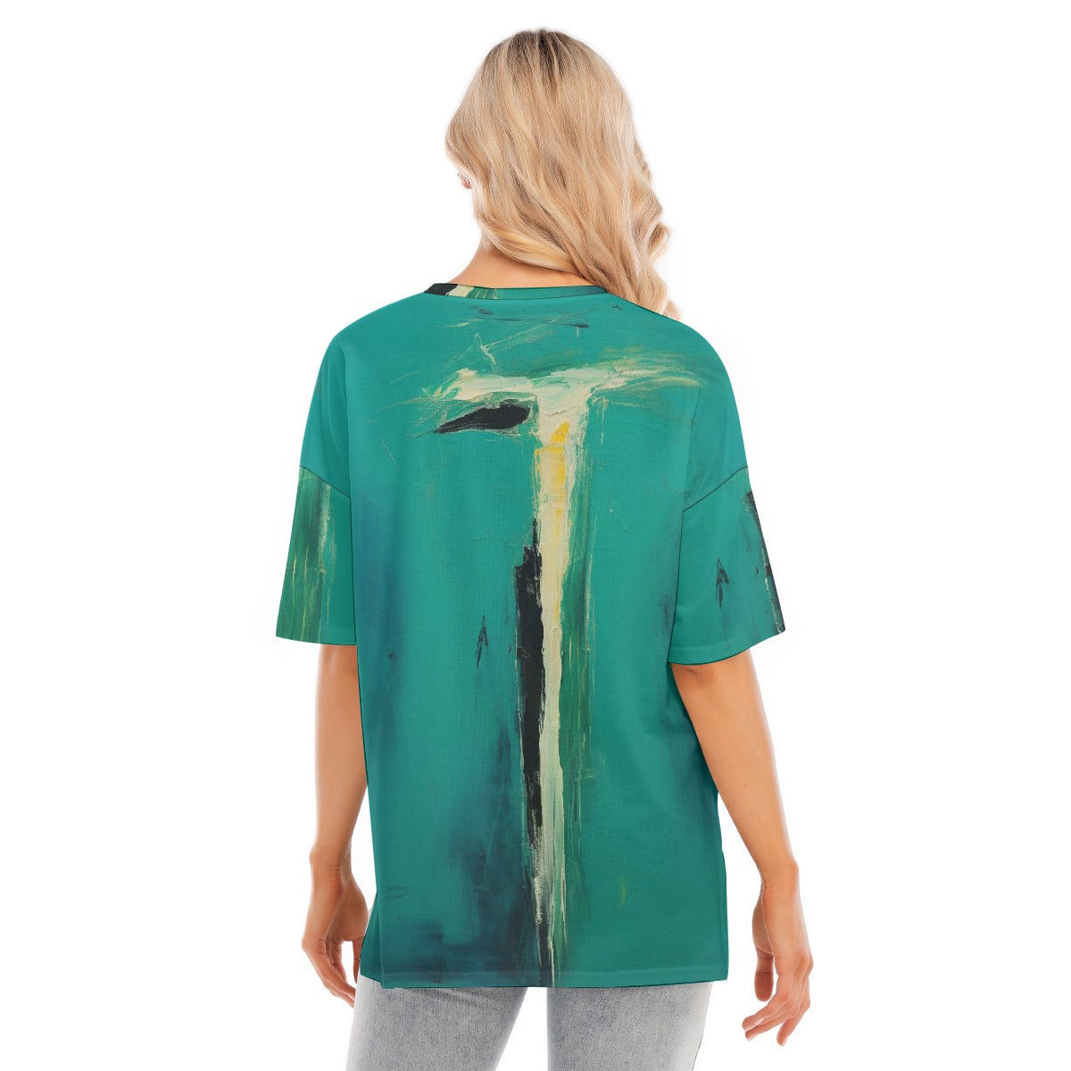 All-Over Print Women's Short Sleeves T-shirt With Hem Split