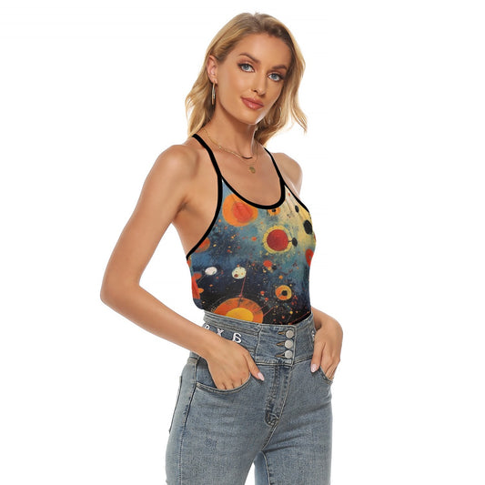All-Over Print Women's Criss-Cross Open Back Tank Top