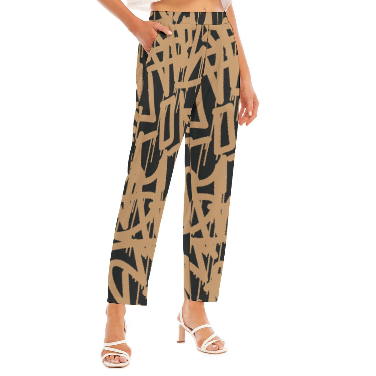All-Over Print Women's Loose Straight-leg Pants