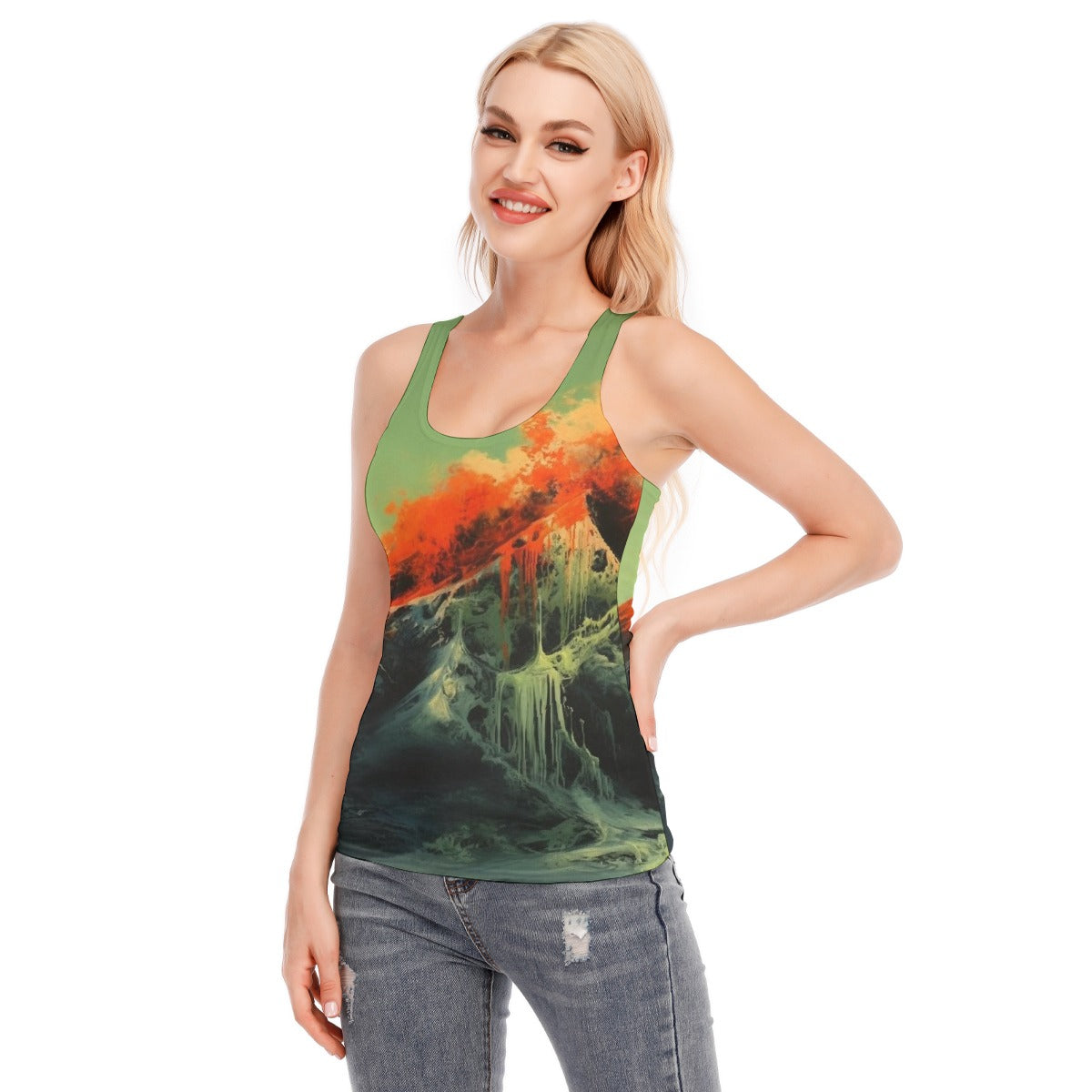 All-Over Print Women's Racer Vest | 190GSM Cotton