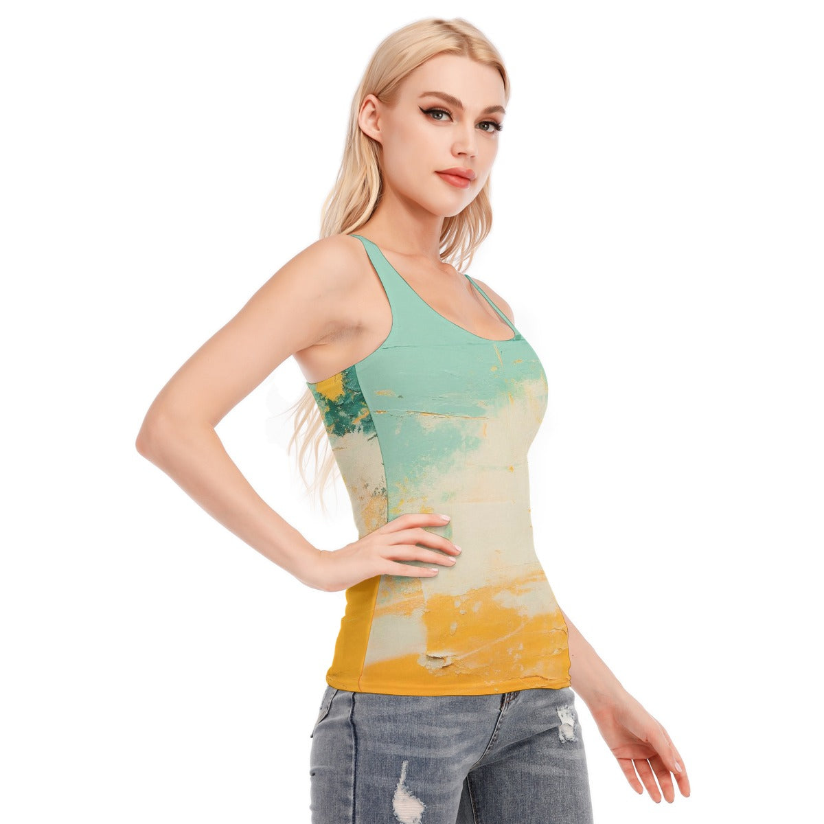 All-Over Print Women's Racer Vest | 190GSM Cotton
