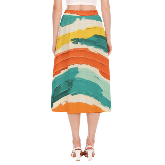 All-Over Print Women's Long Section Chiffon Skirt