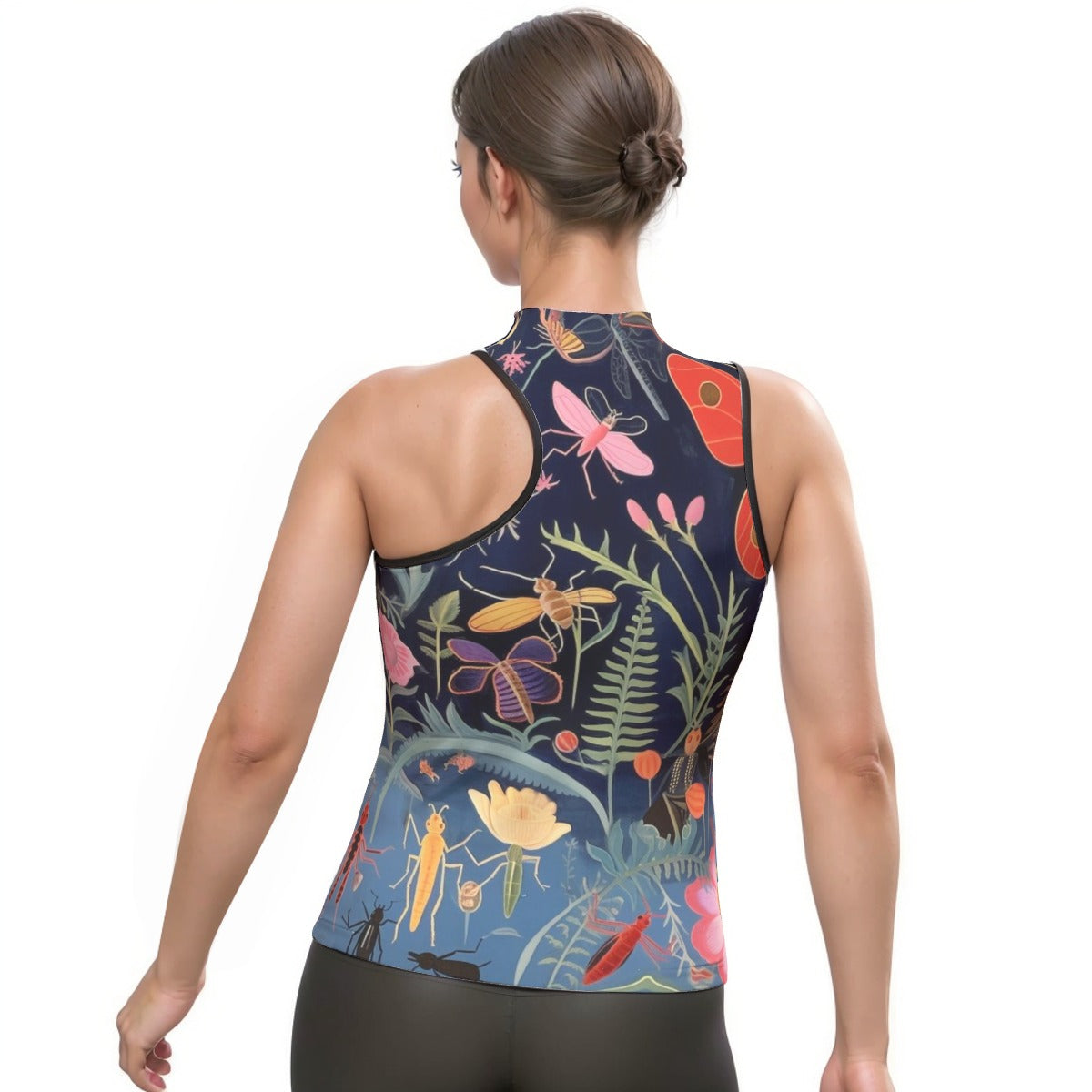 All-Over Print Women's Halter Sleeveless Asymmetrical Tank Top