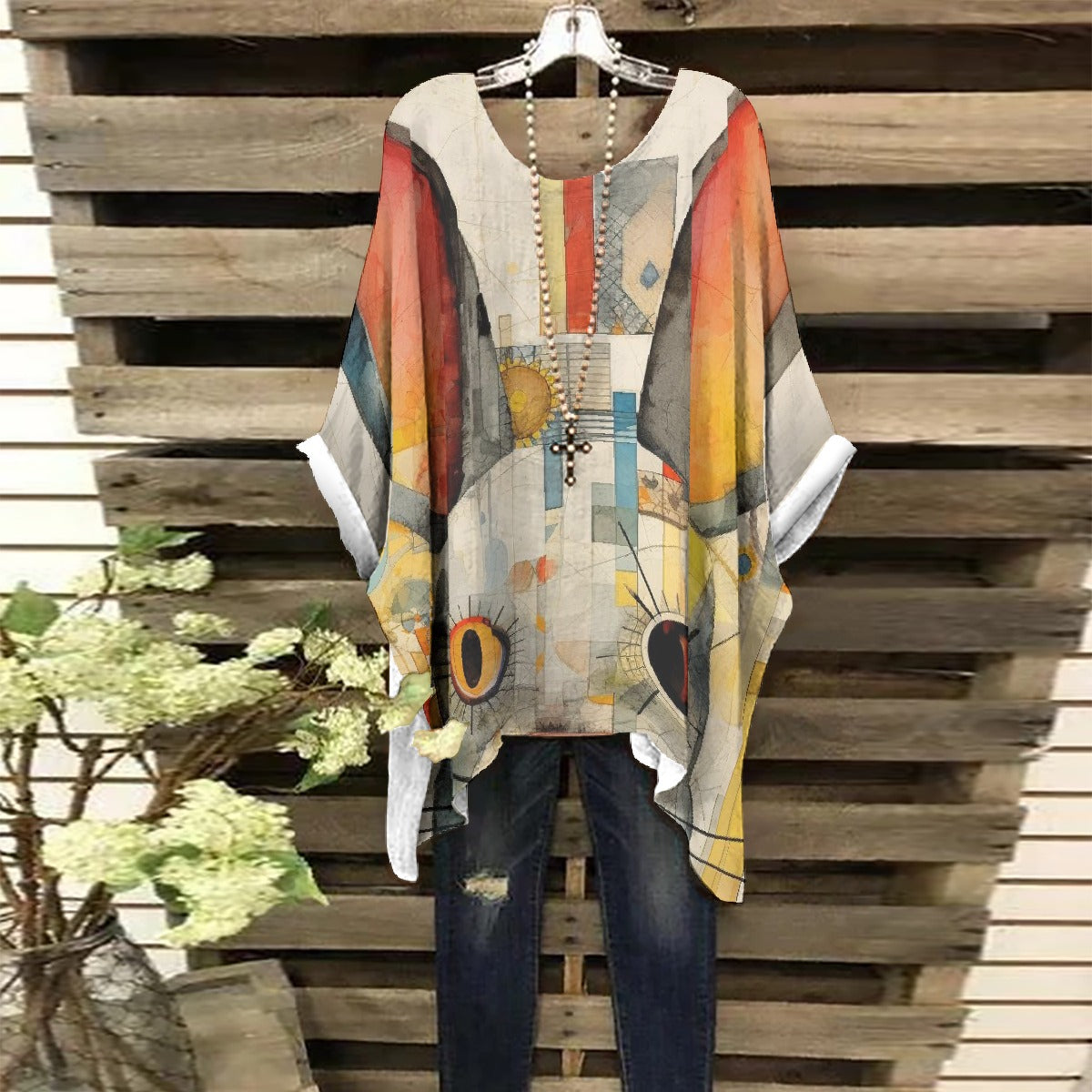 All-Over Print Women's Bat Sleeve Shirt