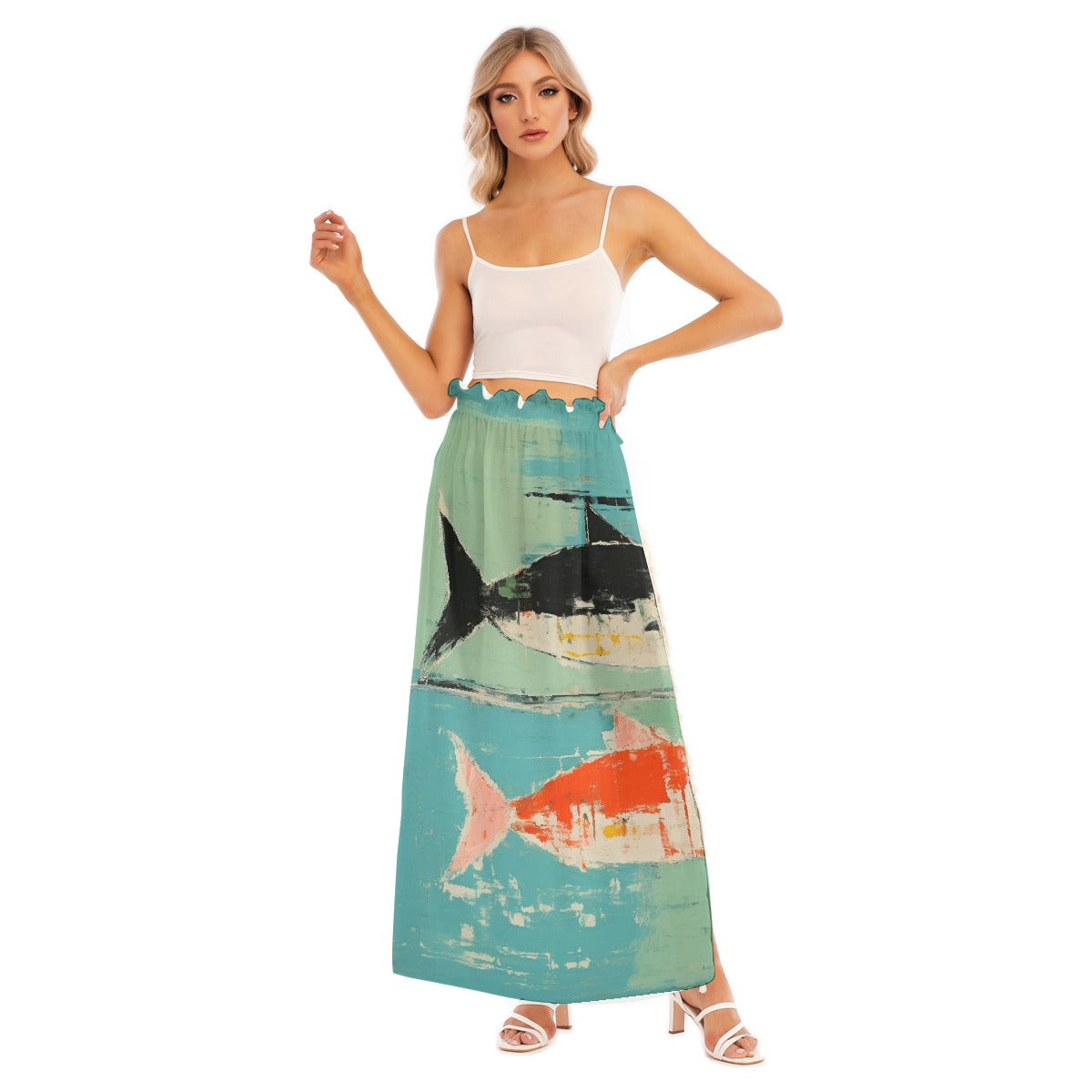 All-Over Print Women's Side Split Skirt