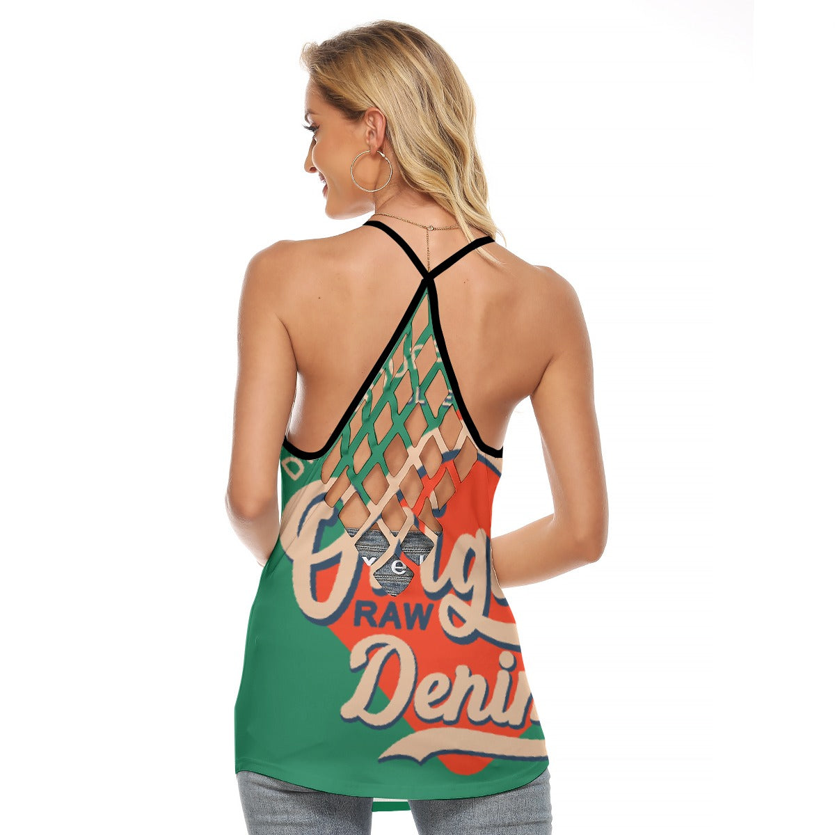 All-Over Print Women's Criss-Cross Open Back Tank Top