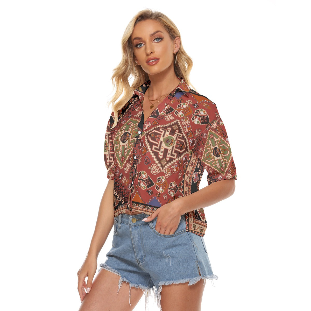 All-Over Print Women's V-neck Shirts
