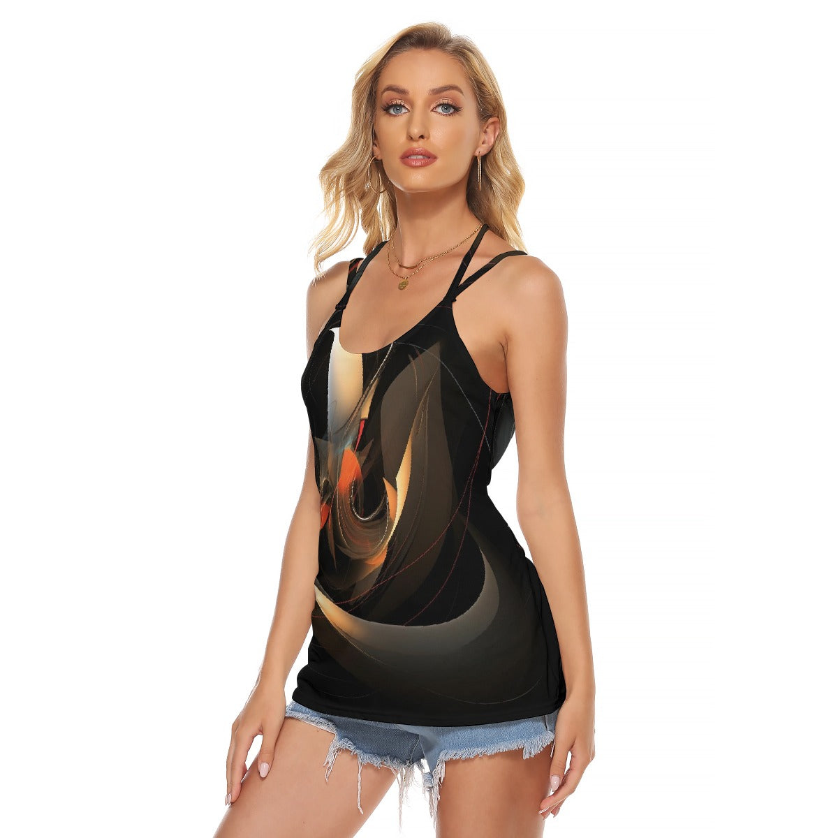 All-Over Print Women's Halter Top With Backless