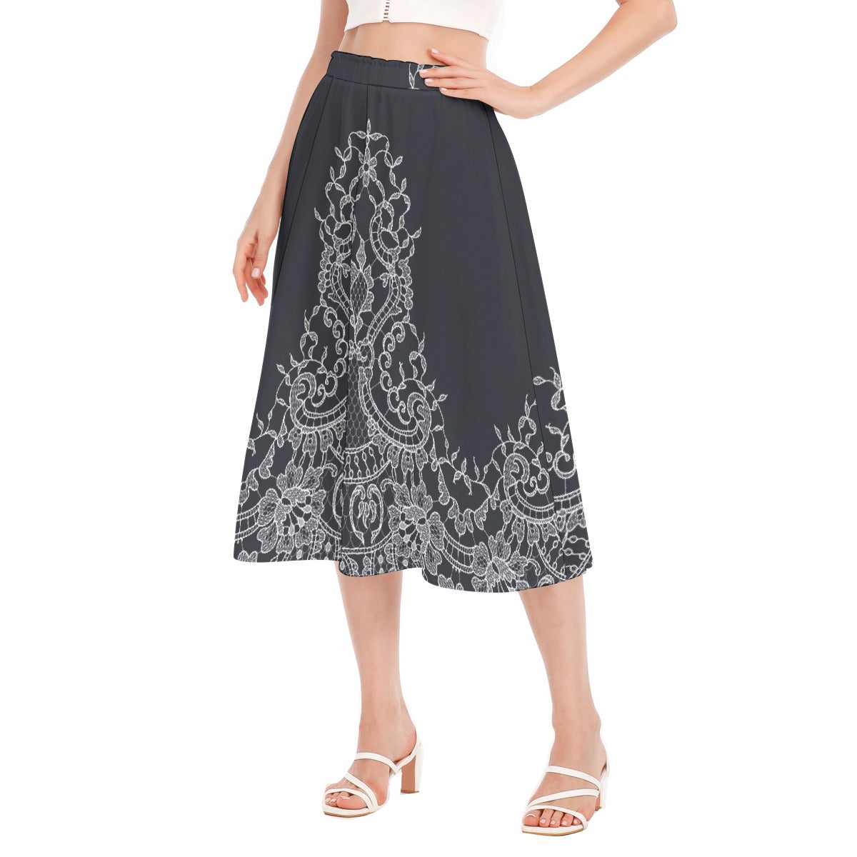 All-Over Print Women's Long Section Chiffon Skirt