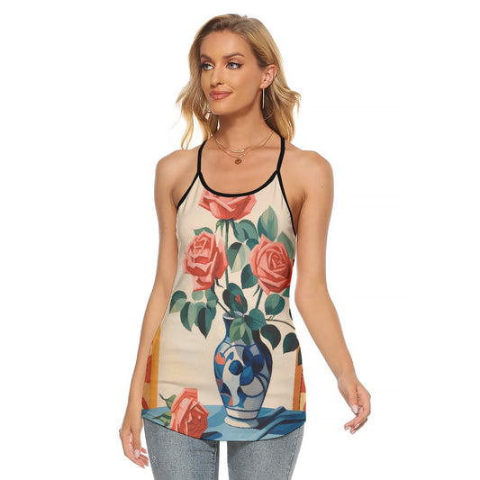All-Over Print Women's Criss-Cross Open Back Tank Top