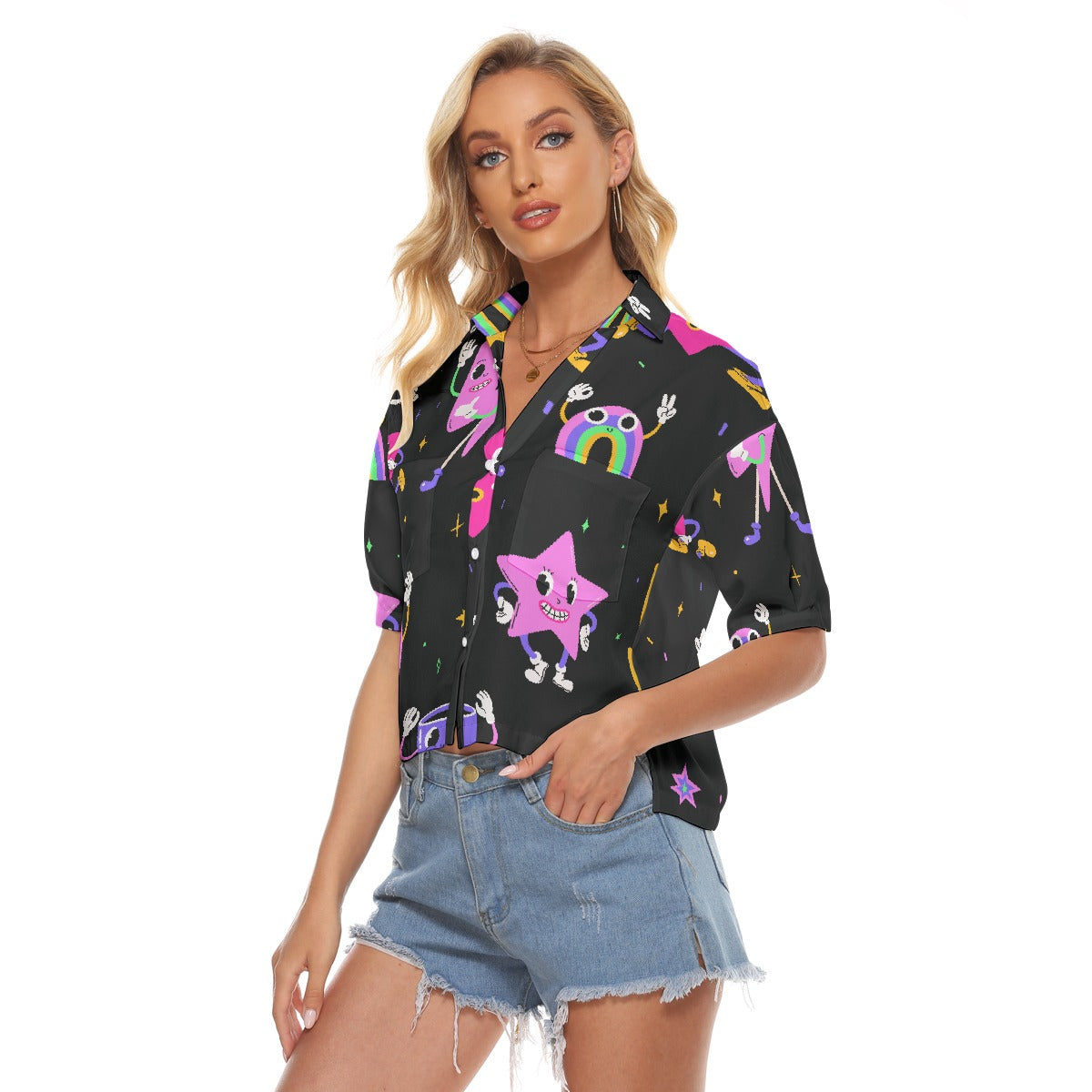 All-Over Print Women's V-neck Shirts