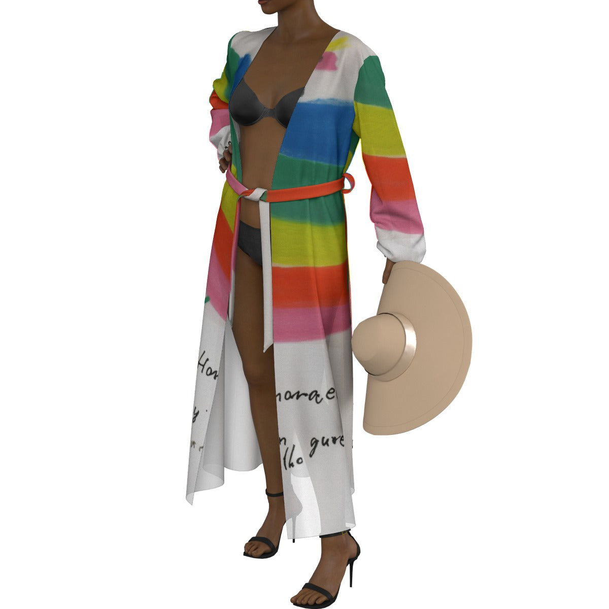 All-Over Print Women's Lace-up Chiffon Robe