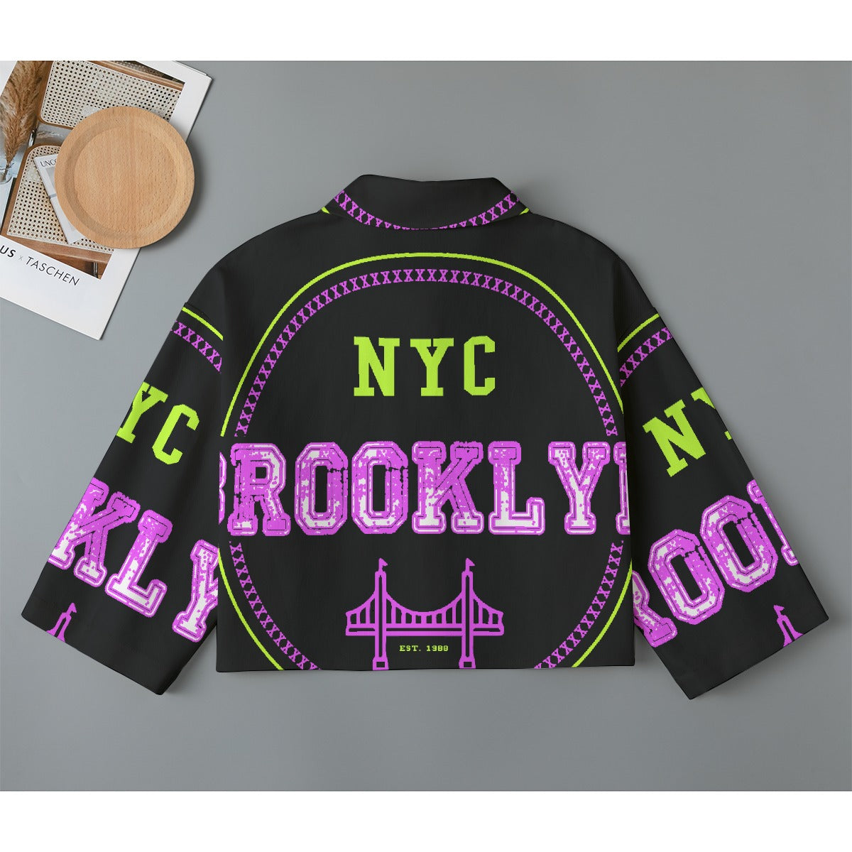All-Over Print Women's Cropped Jacket | 245GSM Cotton