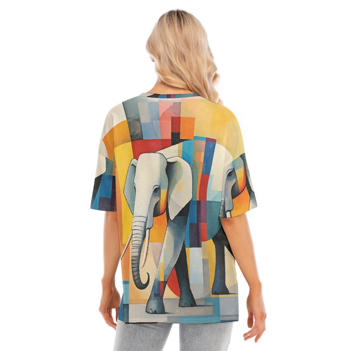 All-Over Print Women's Short Sleeves T-shirt With Hem Split