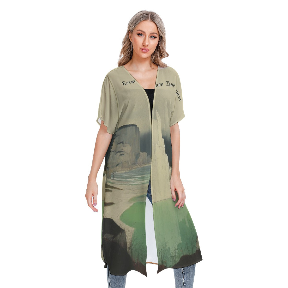 All-Over Print Women's Short Sleeve Cardigan