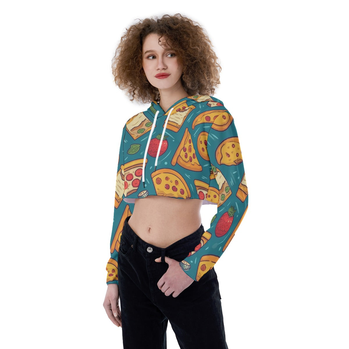 All-Over Print Women's Crop Top Hoodie